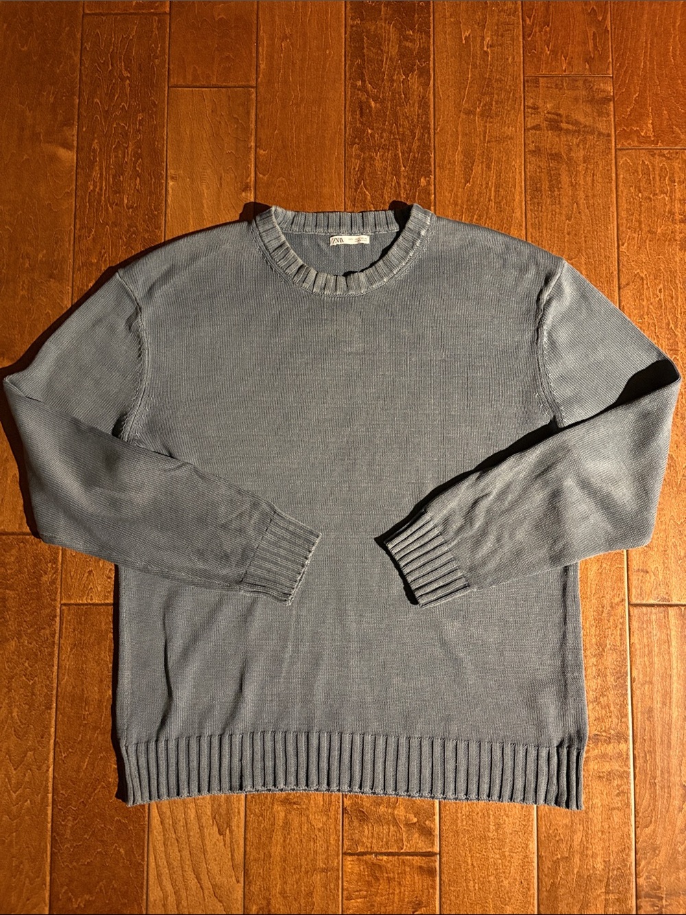 Zara Men's Crewneck Sweater in Slate Blue